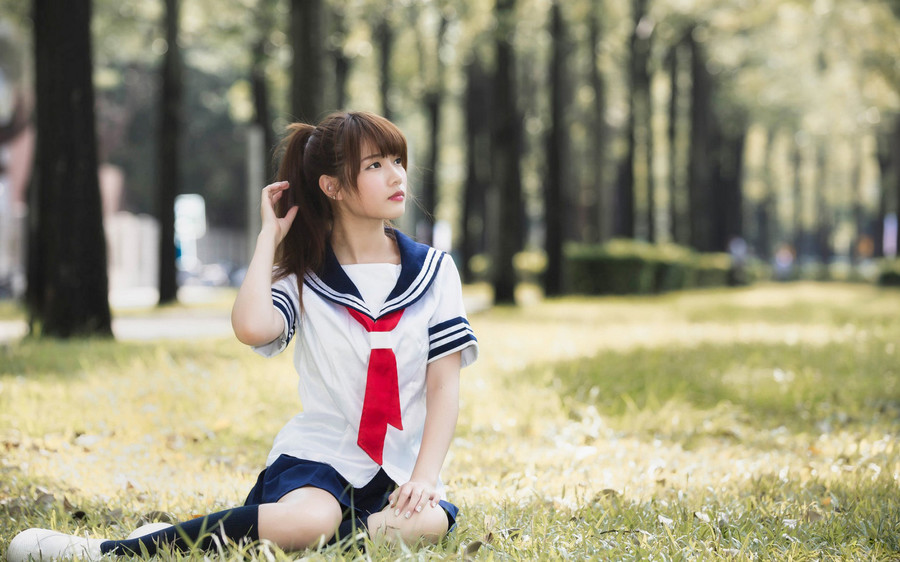 学生妹制服清纯甜美照  第4张