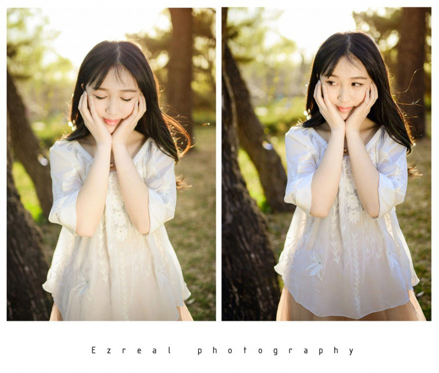 黄昏时的蕾丝裙少女户外唯美图  第8张