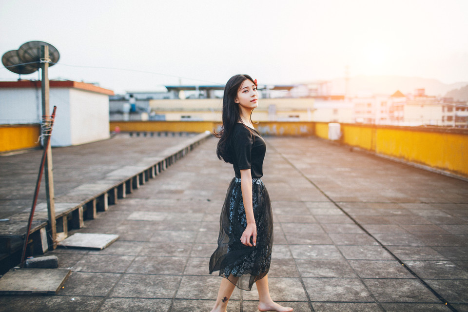 天台黄昏时的唯美迷人图  第14张