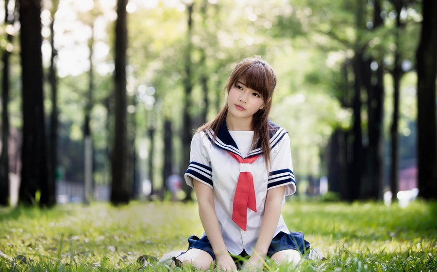 学生妹制服清纯甜美照  第1张